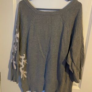 Gray lane Bryant sweater with snowflake size 18/20